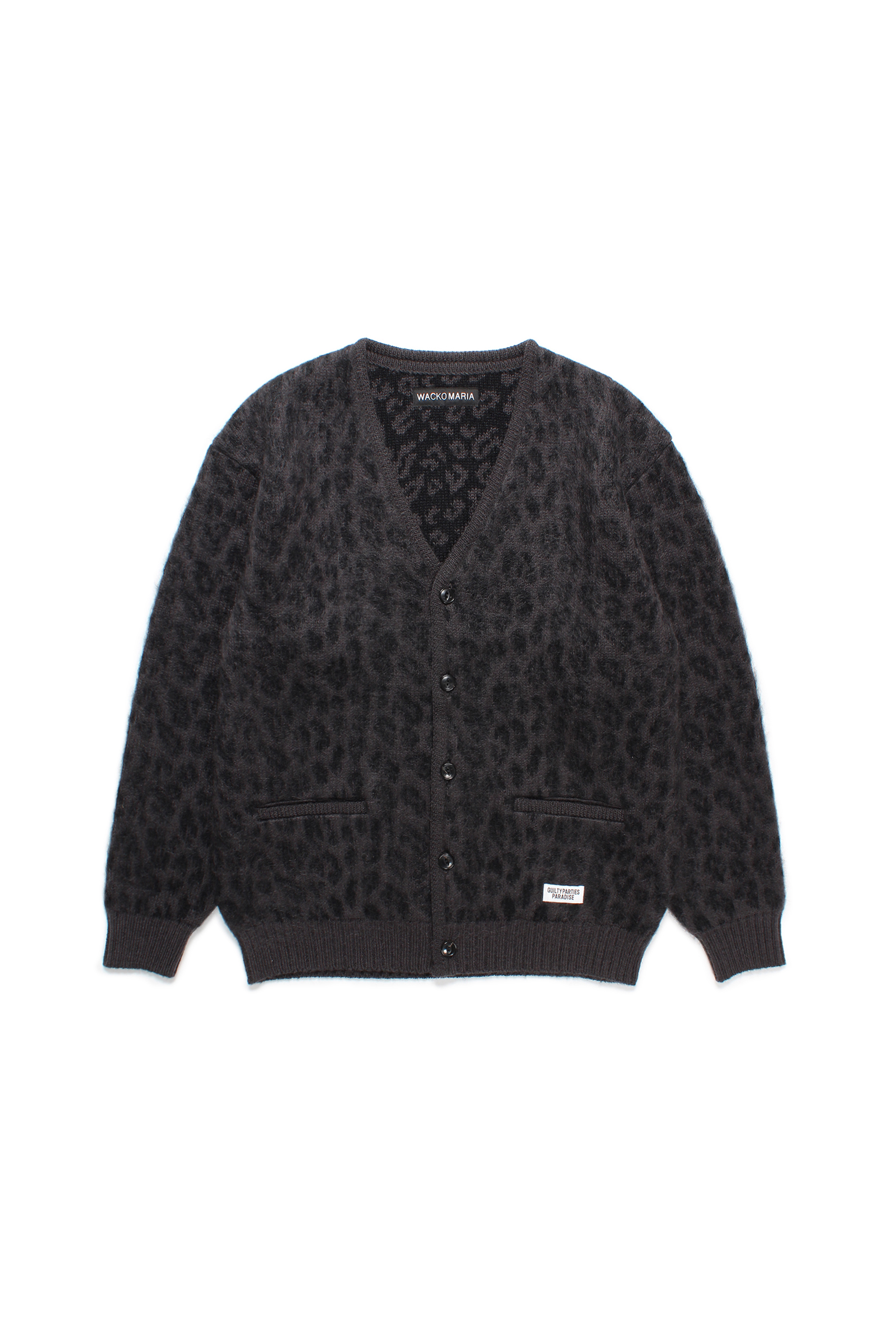 LEOPARD HEAVY MOHAIR CARDIGAN（CHACOAL）