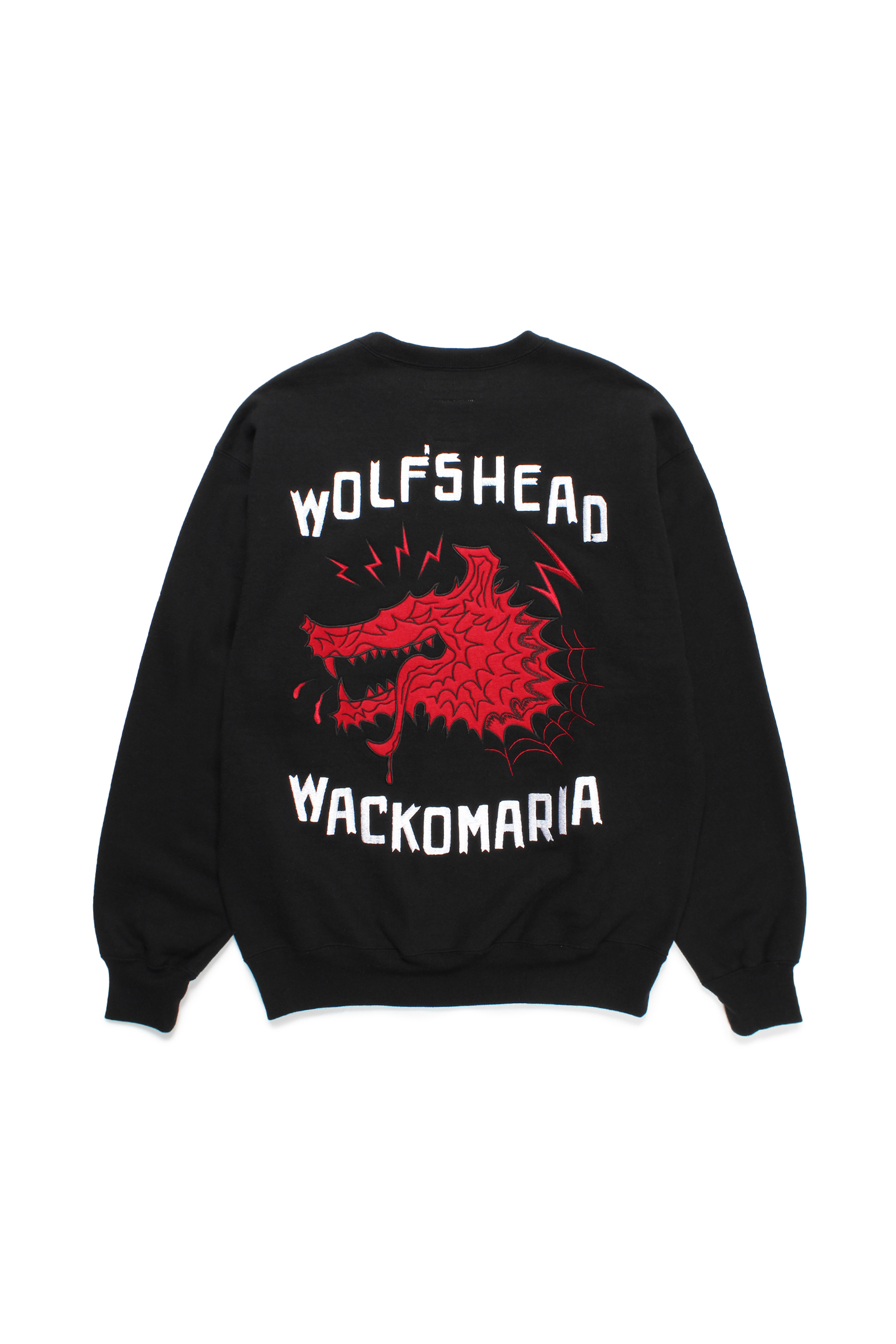 WOLF'S HEAD / HEAVY WEIGHT CREW NECK SWEAT SHIRT（BLACK）
