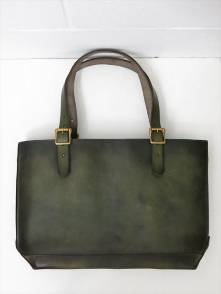 VS-263L LEATHER TRAVEL TOTE BAG -MEDIUM (OLIVE)