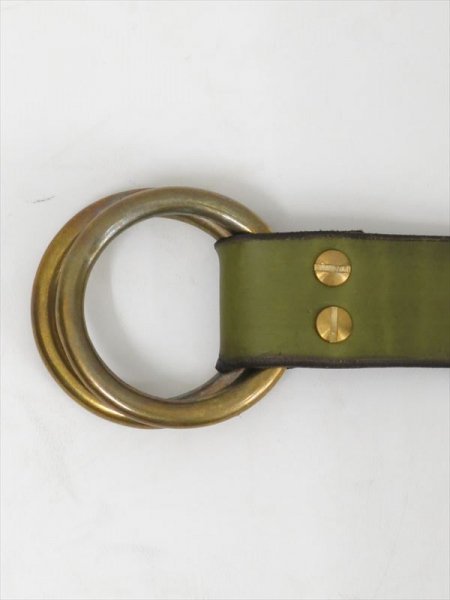 VS-600 LEATHER RING BELT (OLIVE)