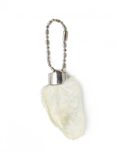 RABBIT FOOT CHARM (WHITE HAIR)