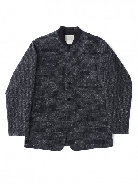 STAND COLLAR ARTISAN SACK JACKET (GLEN CHECK)