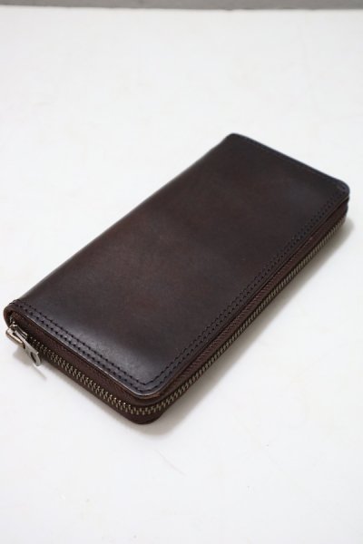 VS-701Z LEATHER TRAVEL ROUND ZIP LONG WALLET (BROWN)