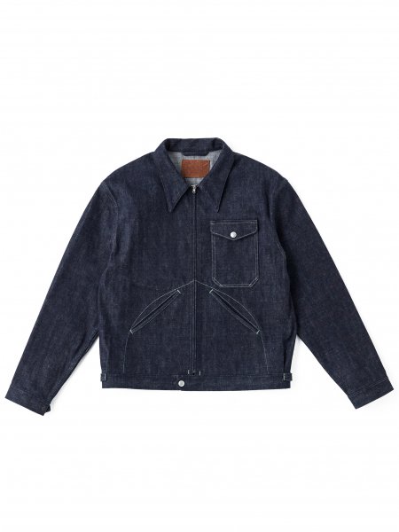 POINTED COLLAR SHORT JACKET (INDIGO RAW)