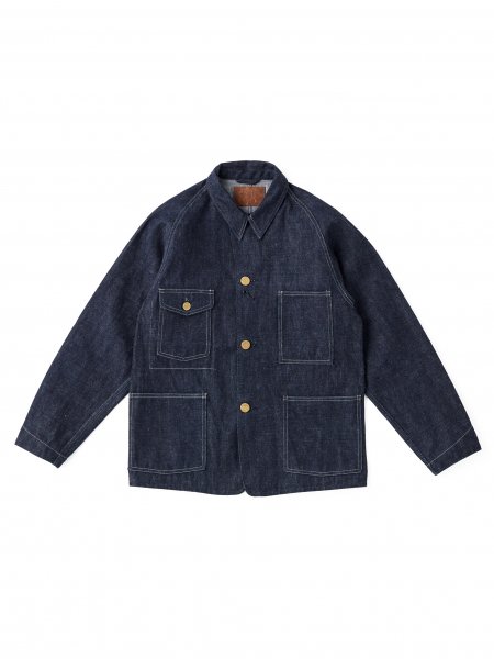 WIDE LAPEL RAILROADER JACKET (INDIGO RAW)