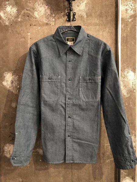 AD-SH-01 PADDED CHAMBRAY SHIRT (BLUE)