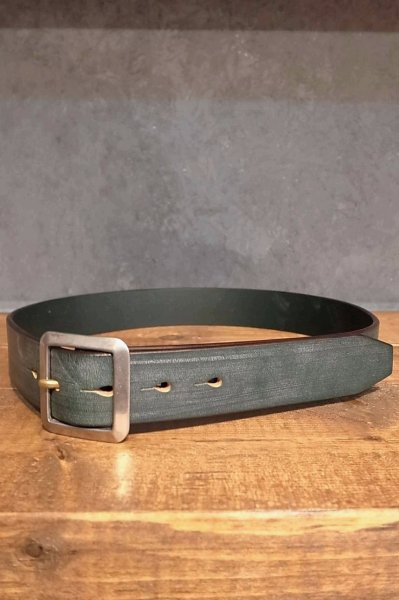 ACV-B02S UK BRIDLE LEATHER NARROW GARRISON BELT （GREEN）