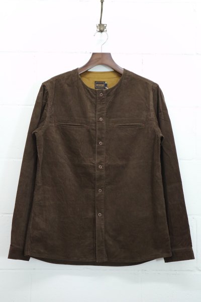 No Collar Cords shirts （Fade Brown）