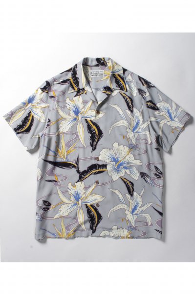 HAWAIIAN SHIRT S/S ( TYPE-8 ) (GRAY)