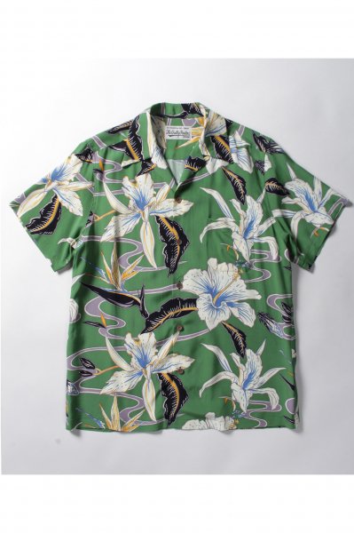 HAWAIIAN SHIRT S/S ( TYPE-8 ) (GREEN)