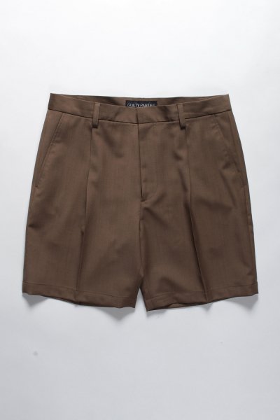 PLEATED SHORT TROUSERS ( TYPE-1 ) (BROWN)