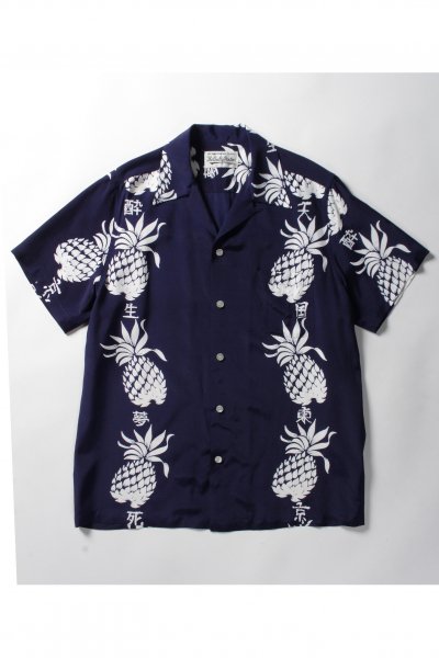 HAWAIIAN SHIRT S/S ( TYPE-19 ) (NAVY)