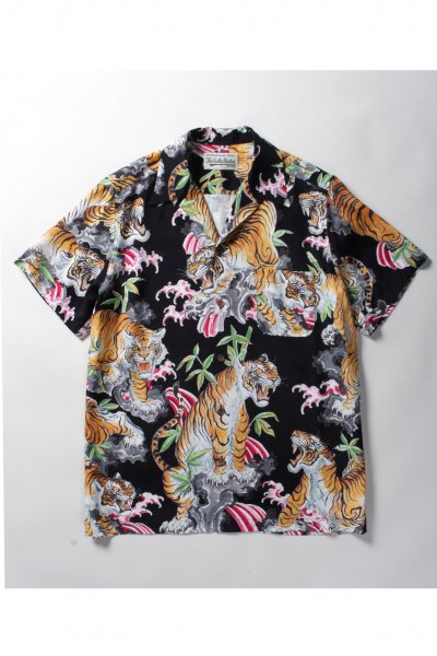 TIM LEHI / S/S HAWAIIAN SHIRT ( TYPE-2 ) (BLACK)