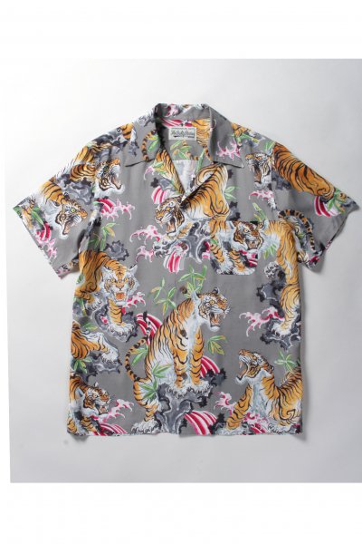 TIM LEHI / S/S HAWAIIAN SHIRT ( TYPE-2 ) (GRAY)