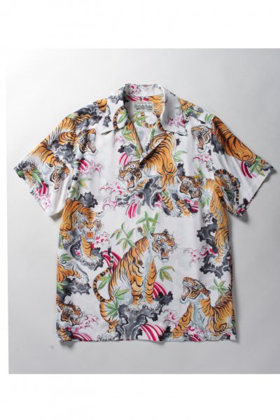 TIM LEHI / S/S HAWAIIAN SHIRT ( TYPE-2 ) (WHITE)