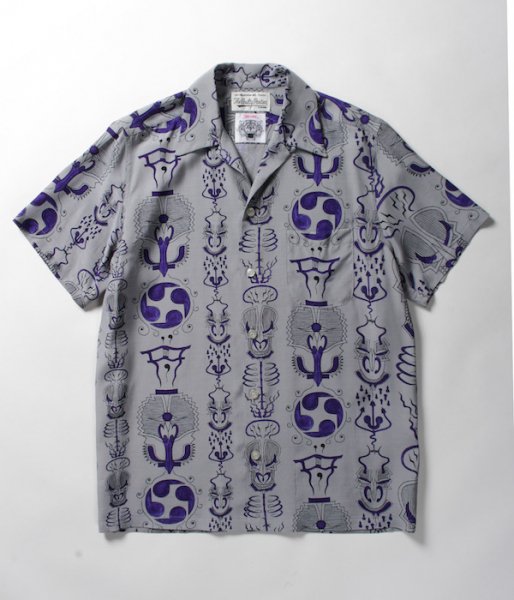 WOLF'S HEAD / S/S HAWAIIAN SHIRT (GRAY)