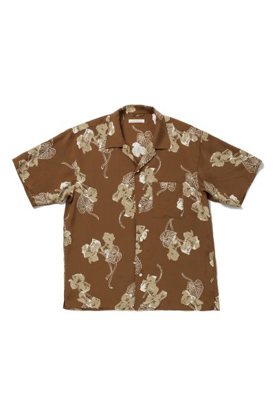 ORIGINAL PRINTED OPEN COLLAR SHIRTS (-FLOWER- short sleeve) (SAHARA)