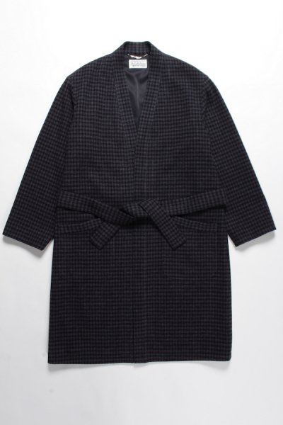 CHECK GOWN COAT ( TYPE-3 ) (GRAY)