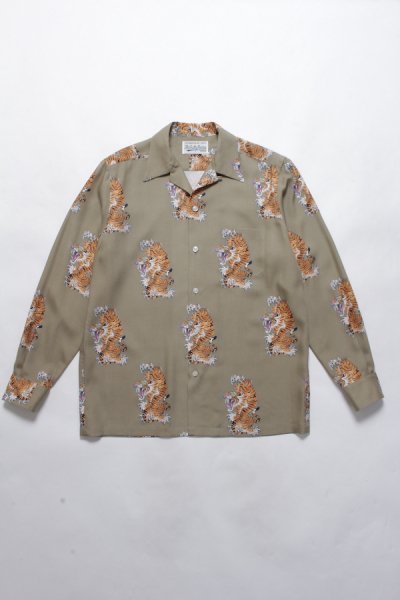 TIM LEHI / L/S HAWAIIAN SHIRT ( TYPE-3 ) (KHAKI)