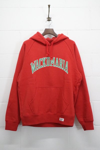 WASHED HEAVY WEIGHT PULLOVER HOODED SWEAT SHIRT ( TYPE-6 ) (RED)