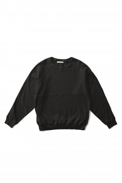 RIBBED CREW-NECK UNDER SHIRTS (BLACK)