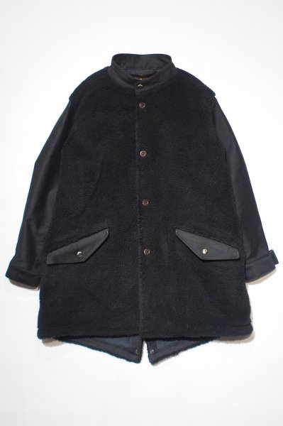 Stand Collar Boa Coat （Black）