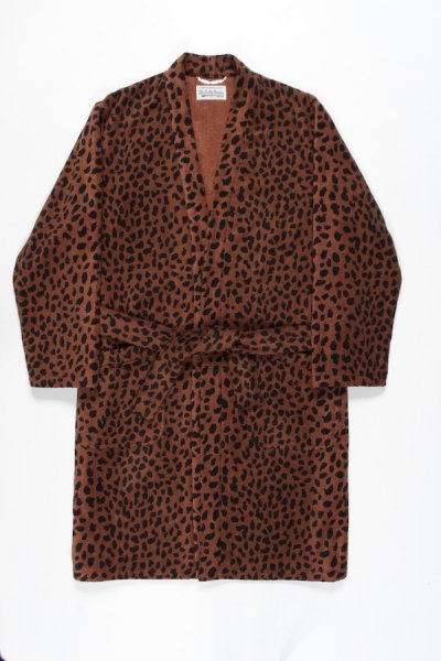 LEOPARD GOWN COAT (BROWN)