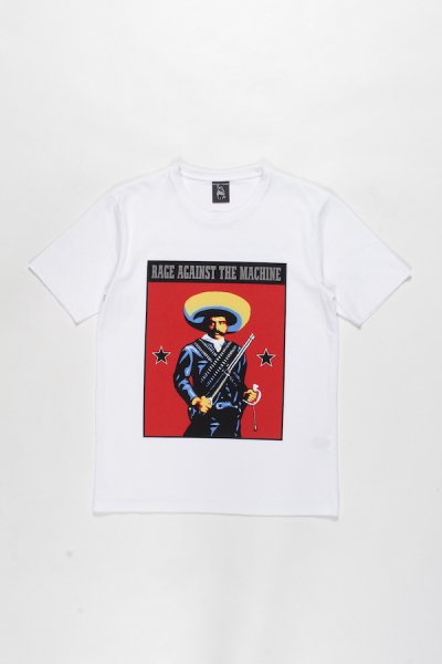 RAGE AGAINST THE MACHINE / WASHED HEAVY WEIGHT CREW NECK T-SHIRT ( TYPE-1 ) (WHITE)