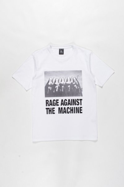 RAGE AGAINST THE MACHINE / WASHED HEAVY WEIGHT CREW NECK T-SHIRT ( TYPE-4 ) (WHITE)