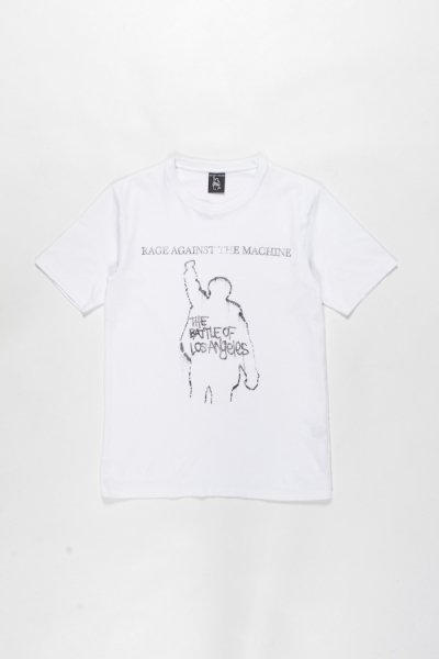 RAGE AGAINST THE MACHINE / WASHED HEAVY WEIGHT CREW NECK T-SHIRT ( TYPE-7 ) (WHITE)