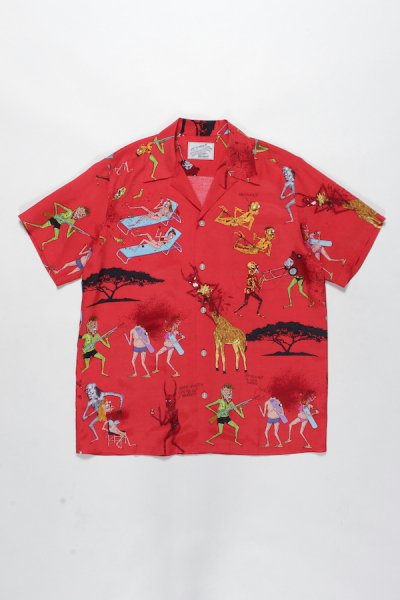 NECK FACE / S/S HAWAIIAN SHIRT (ORANGE)