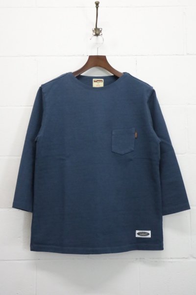 Flat Neck Heavy 3Q TEE （Blue）