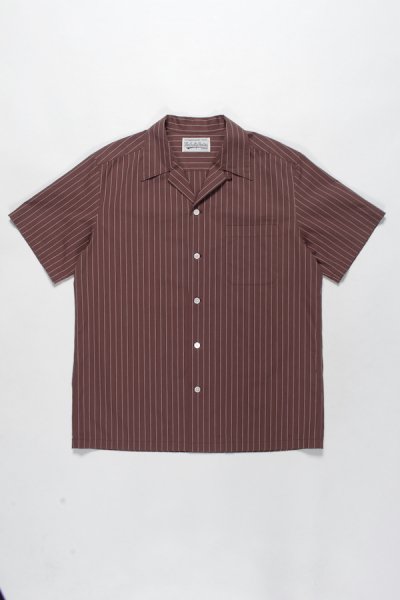 OPEN COLLAR SHIRT ( TYPE-3 ) (BROWN)