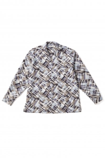 ORIGINAL PRINTED OPEN COLLAR SHIRTS (-ATOMIC- long sleeve) (NOCTURNE)