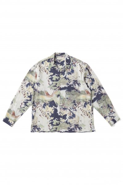 ORIGINAL PRINTED OPEN COLLAR SHIRTS (-ORIENTAL- long sleeve) (NOCTURNE)