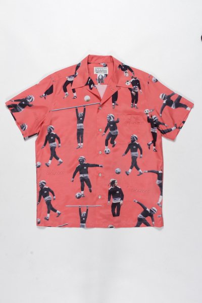 BOB MARLEY / S/S HAWAIIAN SHIRT ( TYPE-2 ) (RED)