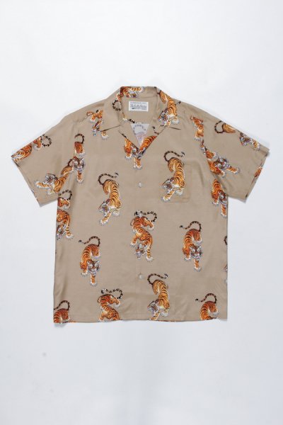 TIM LEHI / S/S HAWAIIAN SHIRT ( TYPE-4 ) (BEIGE)