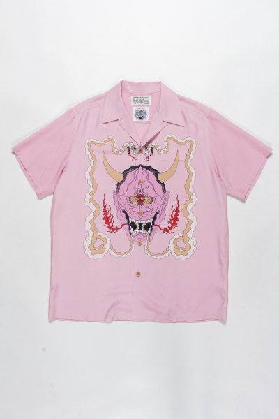 WOLF'S HEAD / S/S HAWAIIAN SHIRT (PINK)