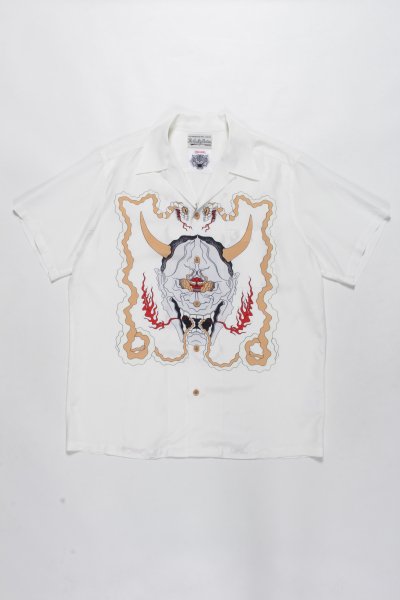 WOLF'S HEAD / S/S HAWAIIAN SHIRT (WHITE)