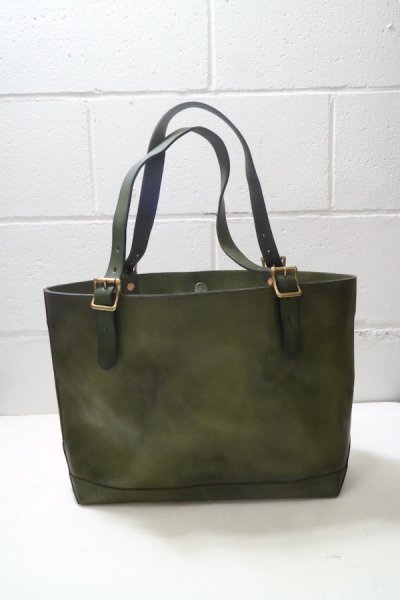 VS-263L LEATHER TRAVEL TOTE BAG -MEDIUM (OLIVE)