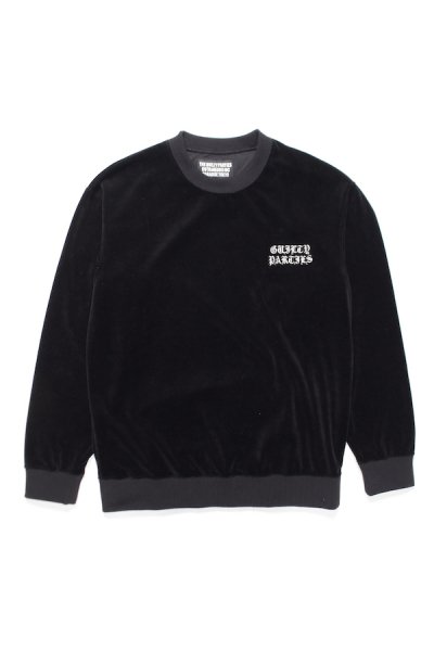 VELOUR CREW NECK SWEAT SHIRT (BLACK)