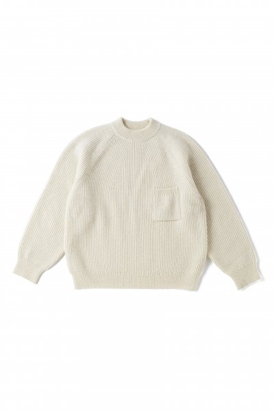 TWEEDY YARN MOCK-NECK SWEATER (BONE)