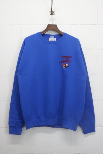 UP IN SMOKE / CREW NECK SWEAT SHIRT ( TYPE-4 ) (BLUE)