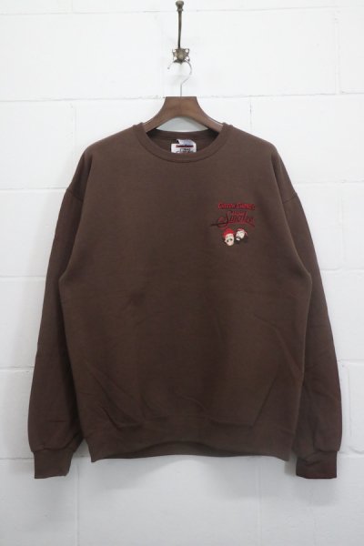 UP IN SMOKE / CREW NECK SWEAT SHIRT ( TYPE-4 ) (BROWN)