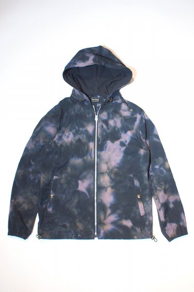 Uneven Dyeing Zip Parka （Aqua Black）