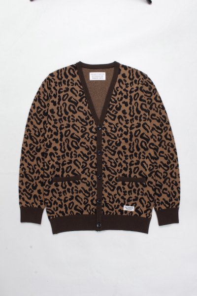 LEOPARD JACQUARD CARDIGAN ( TYPE-1 ) (BROWN)