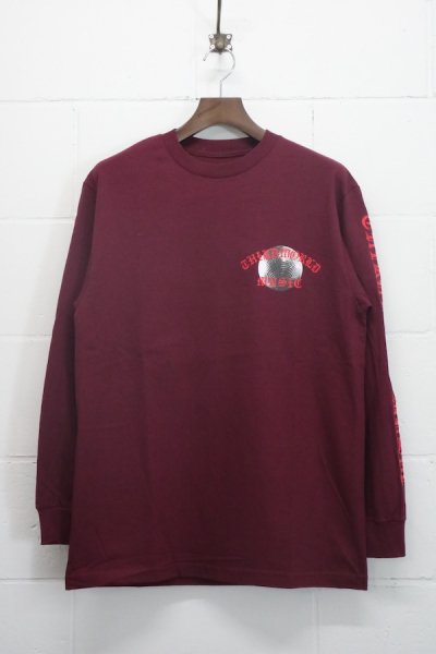 CREW NECK LONG SLEEVE T-SHIRT ( TYPE-1 ) (BURGUNDY)