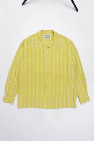 STRIPED OPEN COLLAR SHIRT L/S (YELLOW)