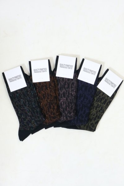 LEOPARD JACQUARD GRITTER SOCKS