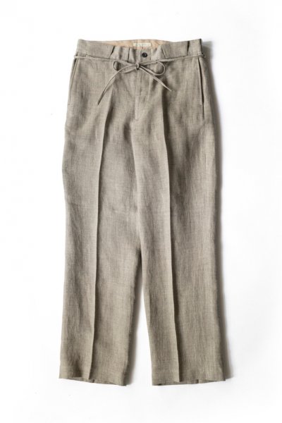 STRING WAIST WORK TROUSER (HERRINGBONE LINEN)